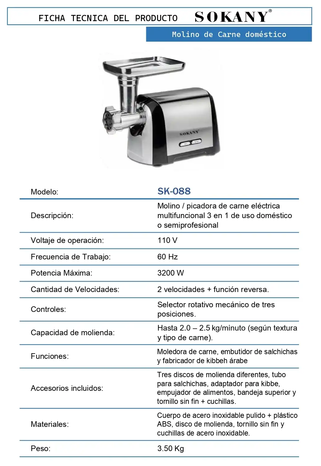 Molino de Carne doméstico 3 Molino de Carne doméstico - Image 3