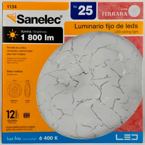 Lampara Led tipo Plafón Redondo modelo FERRARA 2 Lampara Led tipo Plafón Redondo modelo FERRARA - Image 2